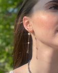 Pearl and Emerald Chain Earrings