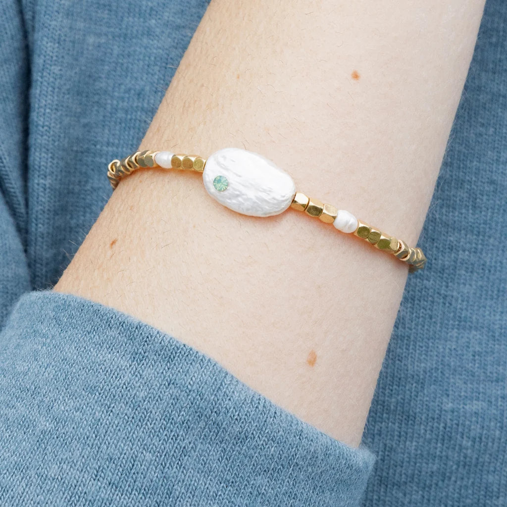 Pearl Affirmation Bracelet | Courage/Gold
