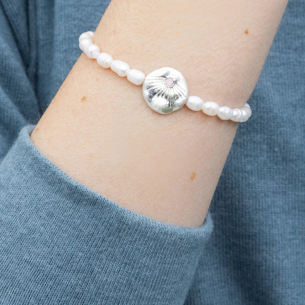 Pearl Affirmation Bracelet | Love/Silver