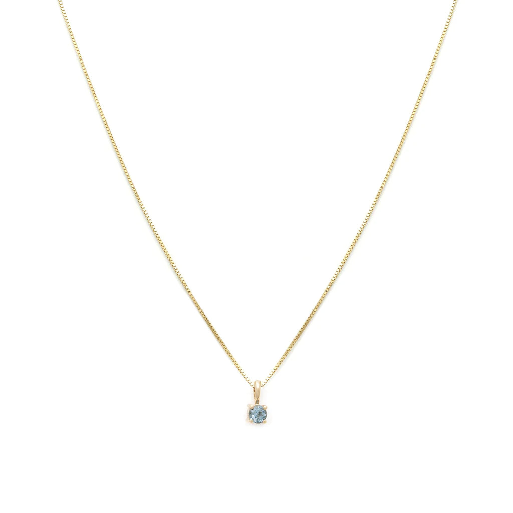 Aquamarine Element Necklace | 14k Gold