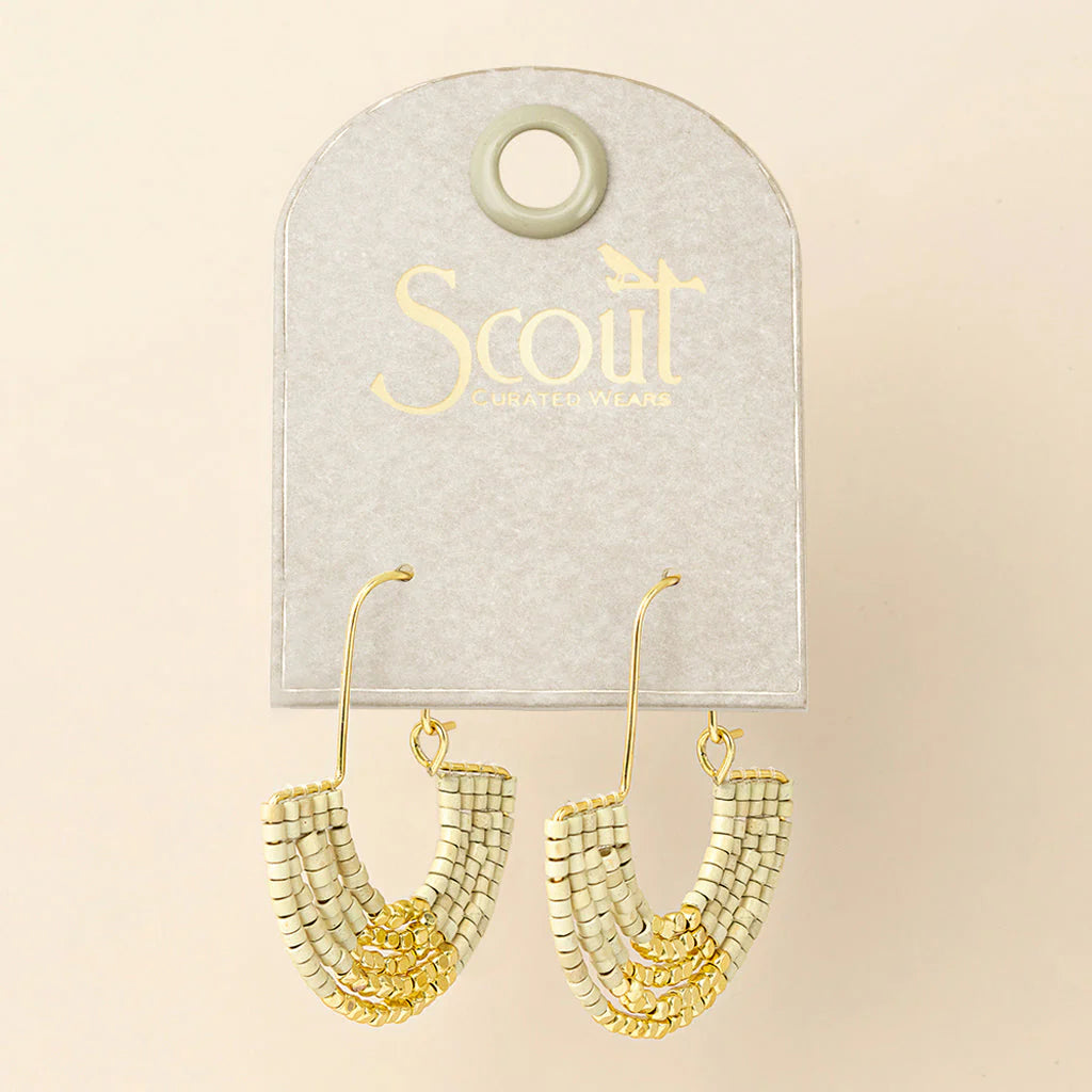 Miyuki U-Hoop Earring: Cream/Gold