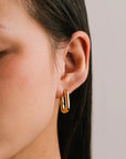 Midi Paperclip Puff Hoop Earrings