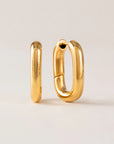 Midi Paperclip Puff Hoop Earrings