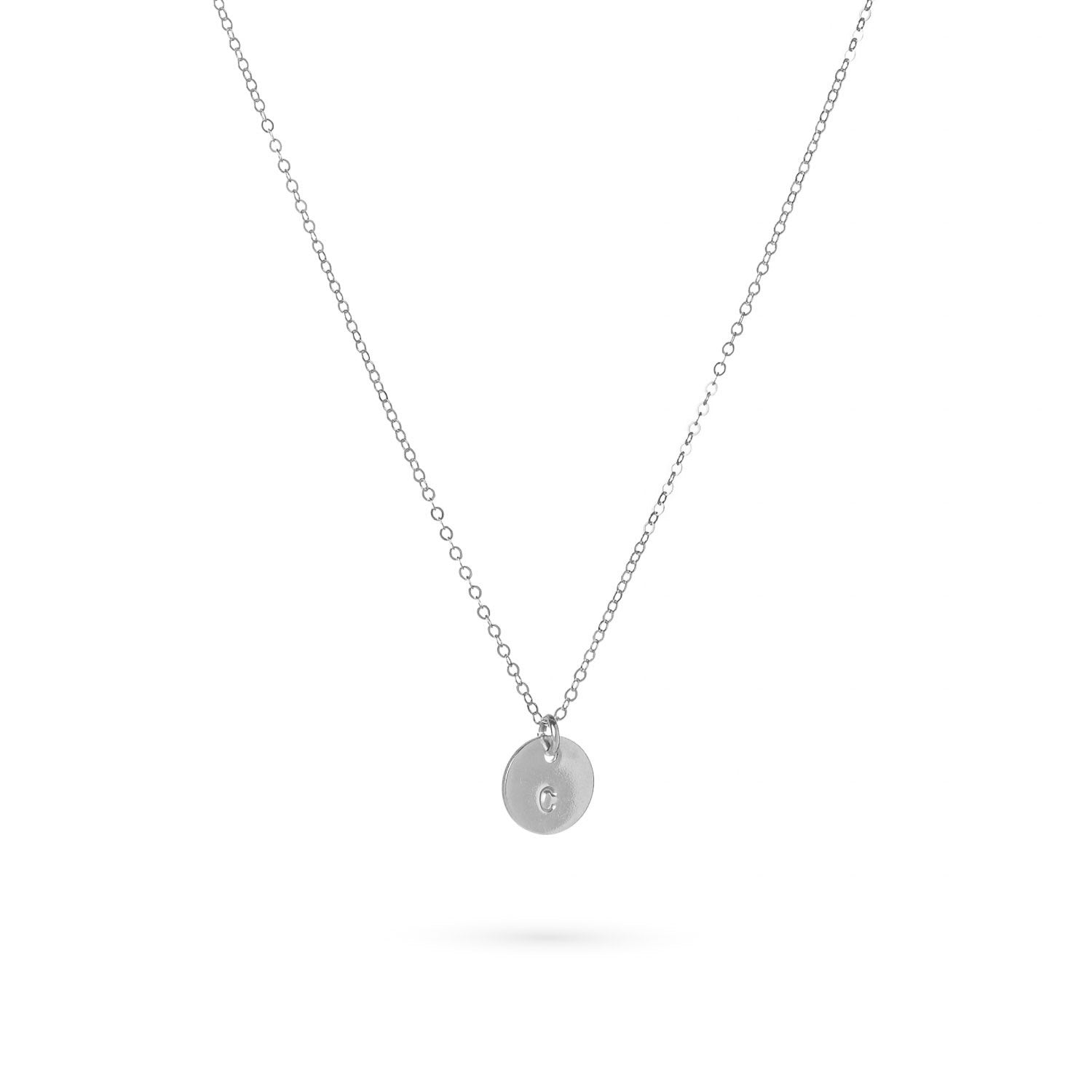 Round Letter Necklace | Silver