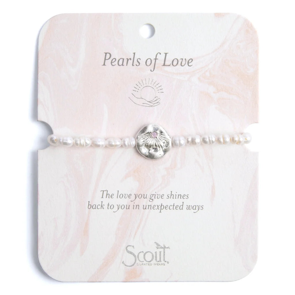 Pearl Affirmation Bracelet | Love/Silver