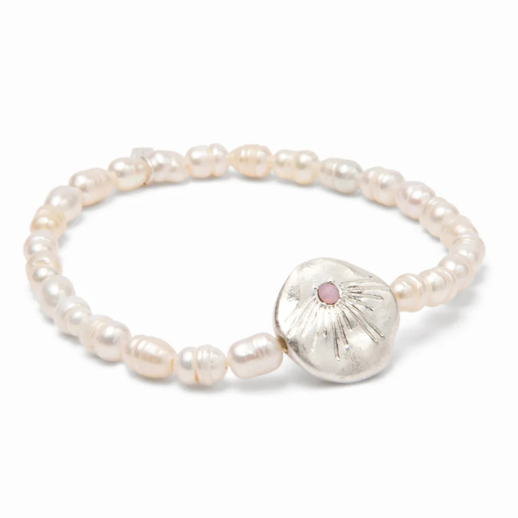 Pearl Affirmation Bracelet | Love/Silver