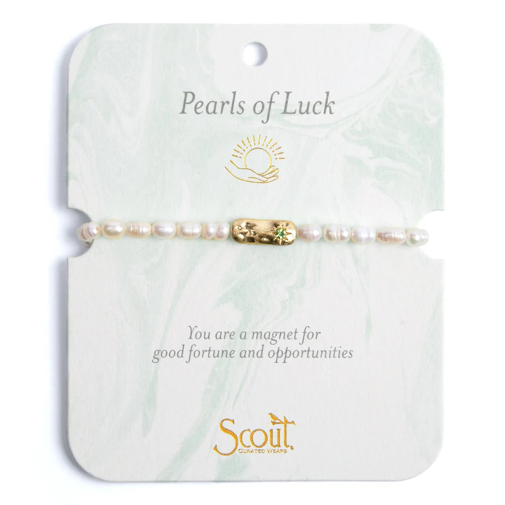 Pearl Affirmation Bracelet | Luck/Gold