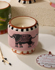 Dopo Hand-Painted Ceramic Candle | Elephant