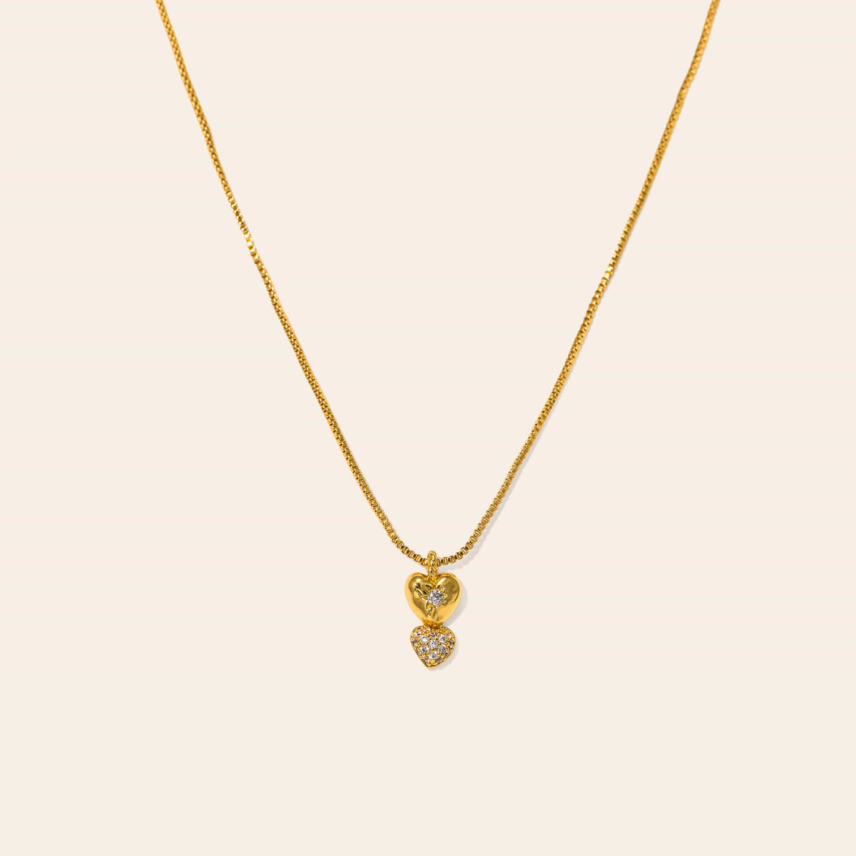 Puff Double Heart Necklace