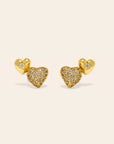 Puff Heart Climber Earrings