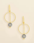 Refined Glass Drop Earrings: Smoke/Gold
