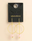 Refined Glass Drop Earrings: Pink/Gold