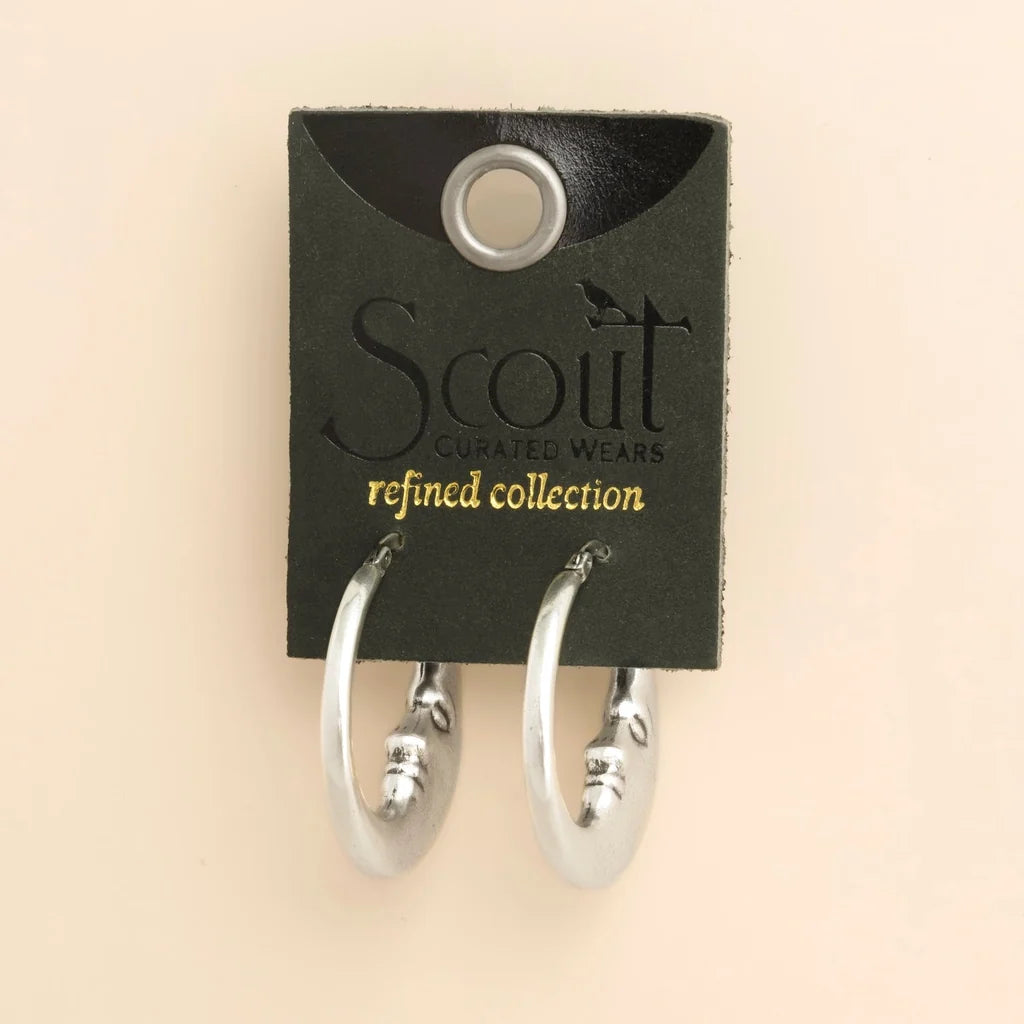 Refined Icon Earring: Moon Hoop/Silver