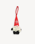 Hand Embroidered Ornament: Red Gnome
