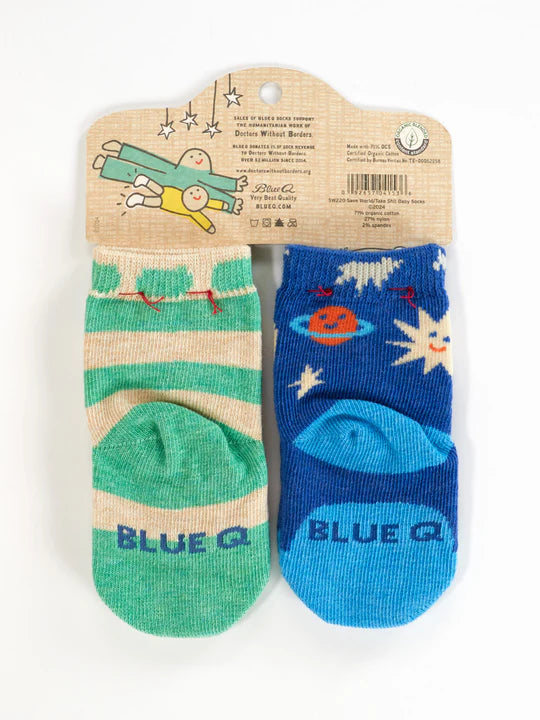 Save The World/Take Shit Baby Socks