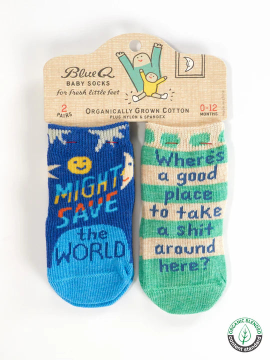Save The World/Take Shit Baby Socks