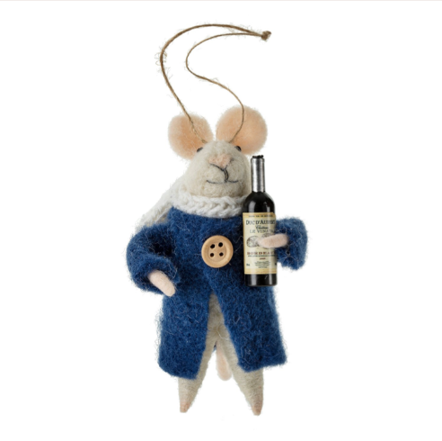 Winter Wine Mouse Felt Ornament