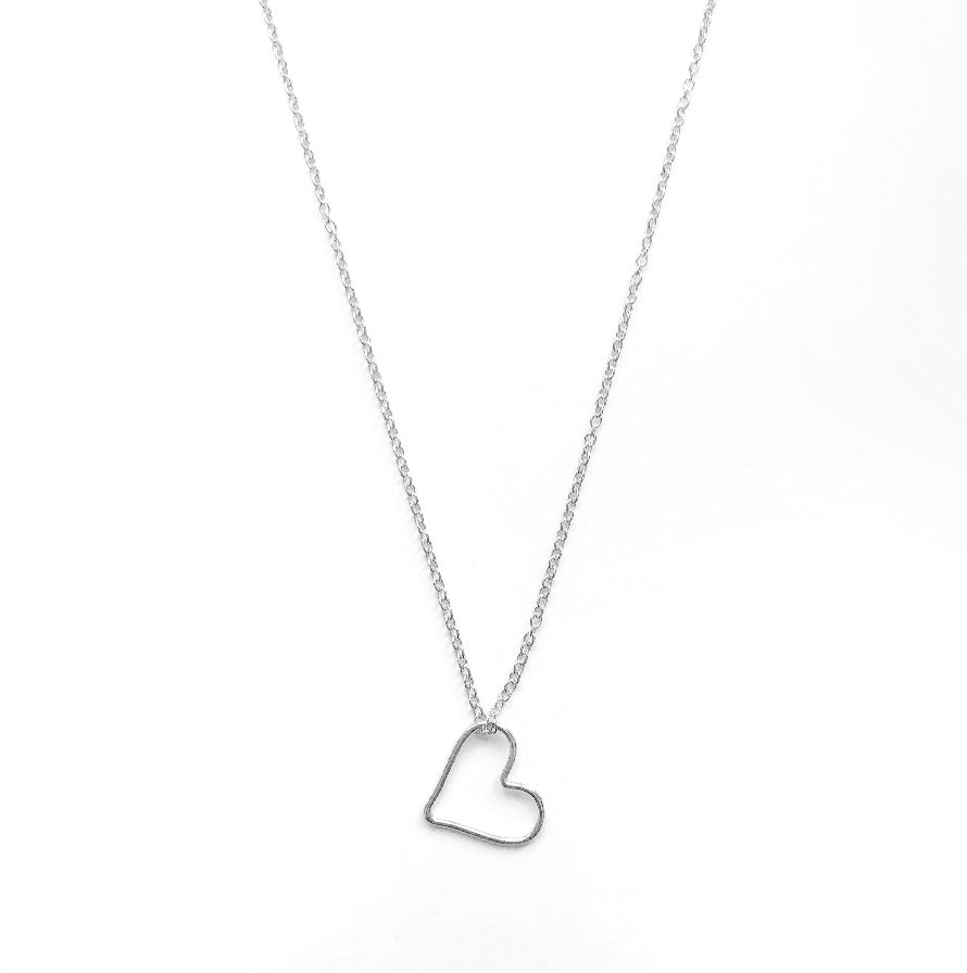 Open Heart Necklace | Silver