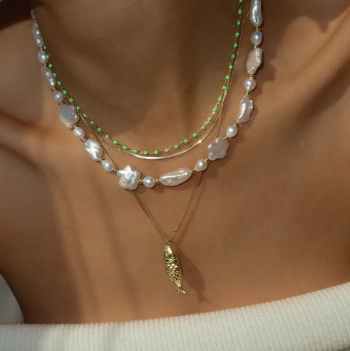Fish Necklace - Emerald | Leah Alexandra