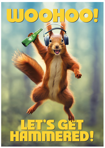 Drinking Squirrel | Greeting Card