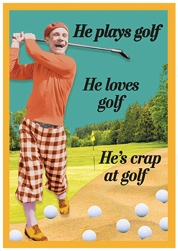 He Plays Golf | Greeting Card