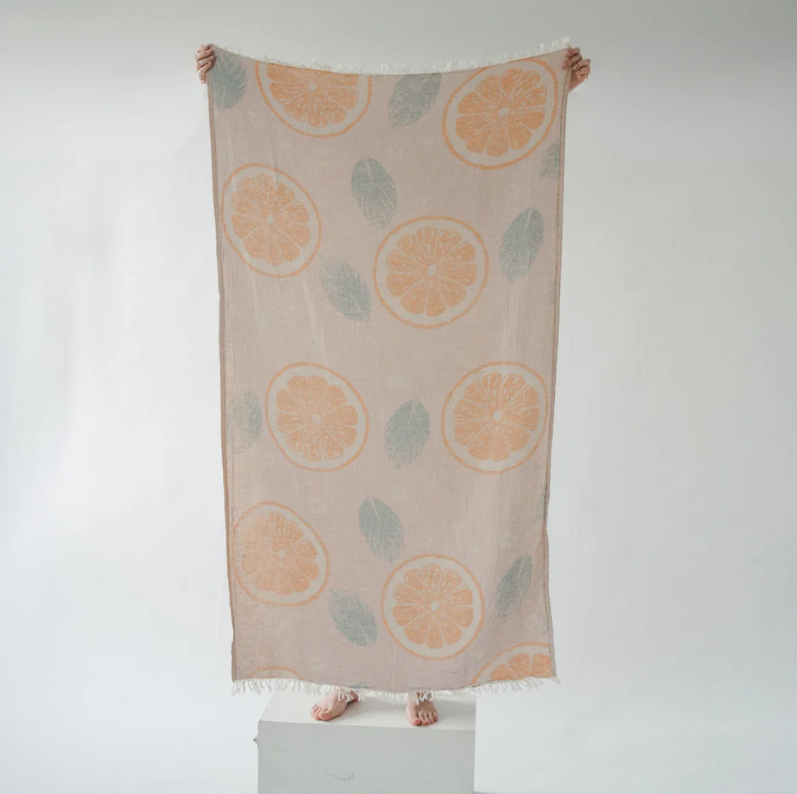 Turkish Towel: Orange Leaf