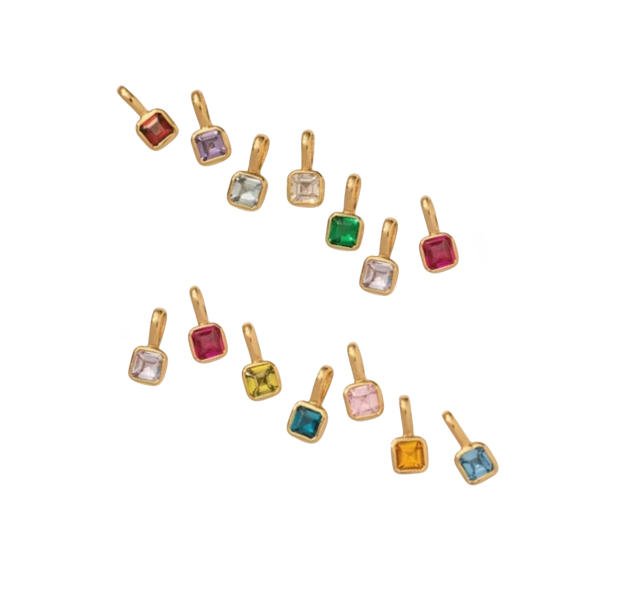 Square Birthstone Charms