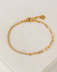 Tennis Paperclip Bracelet - Pearl
