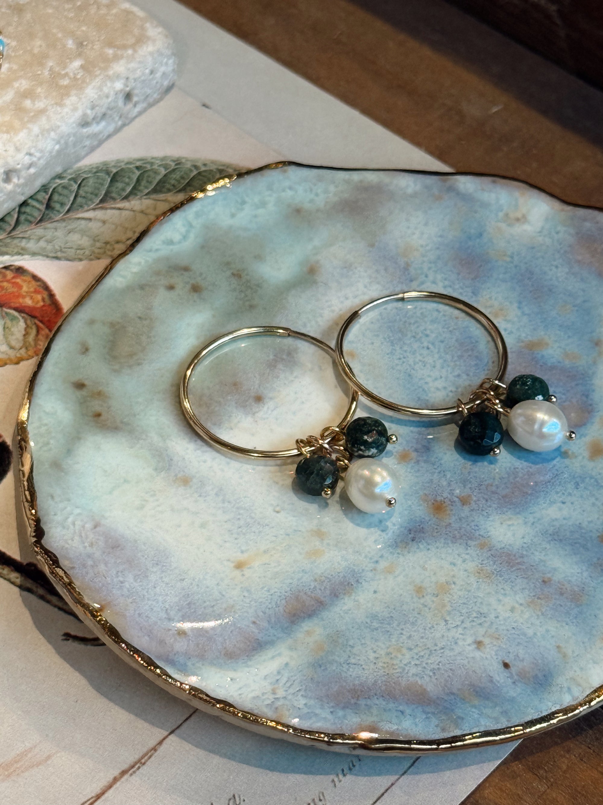 Pearl and Jasper Harmony Hoops