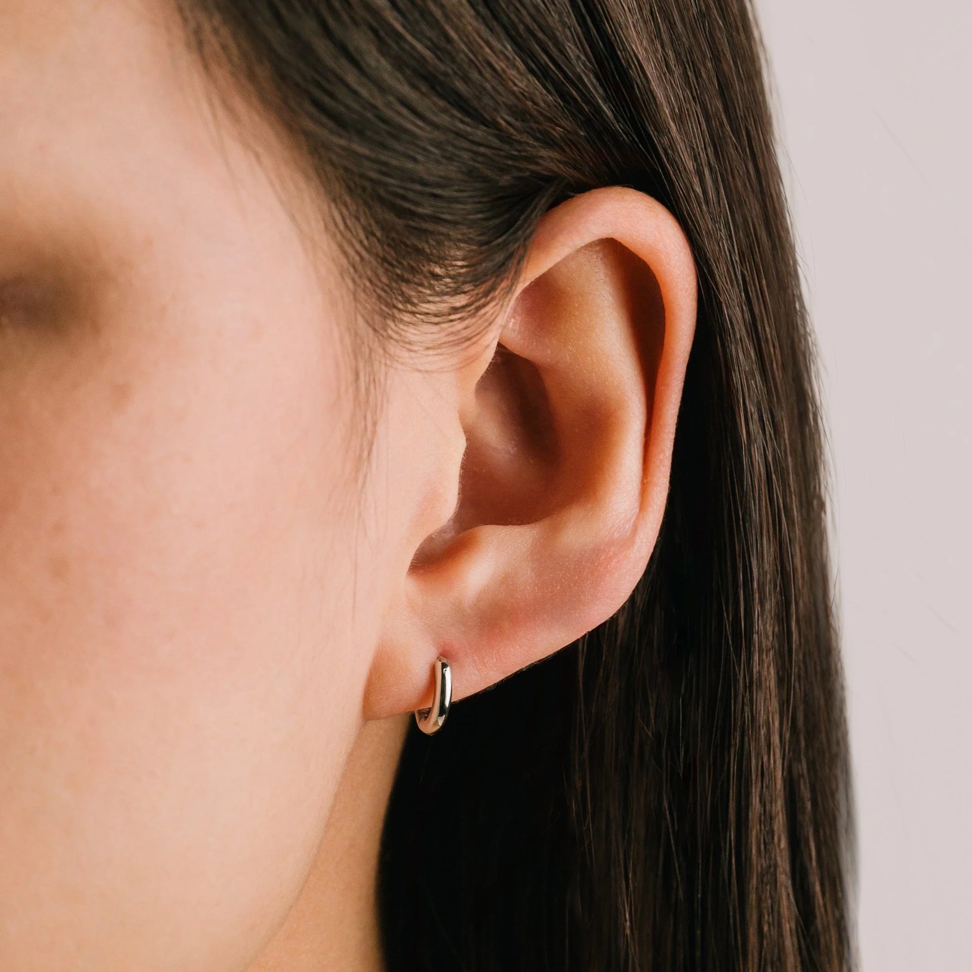 Tube Hoop Earrings - Silver