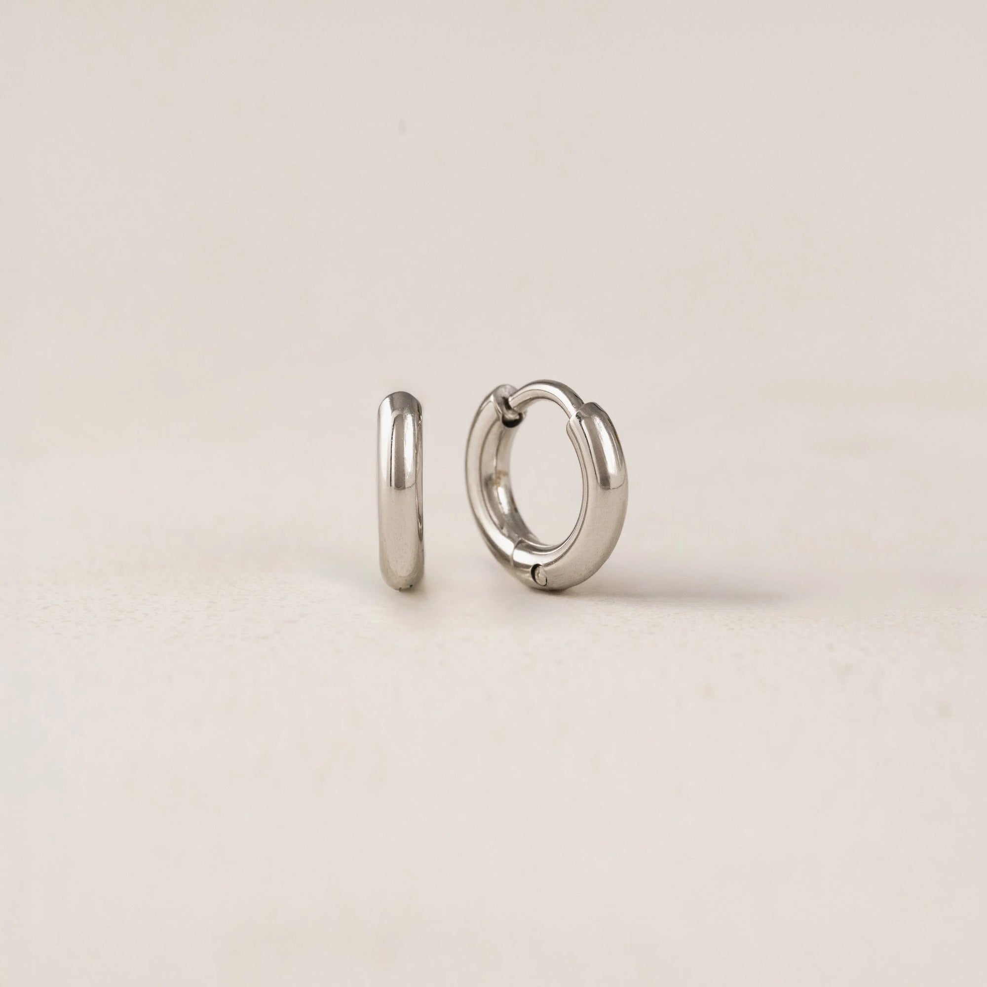 Tube Hoop Earrings - Silver