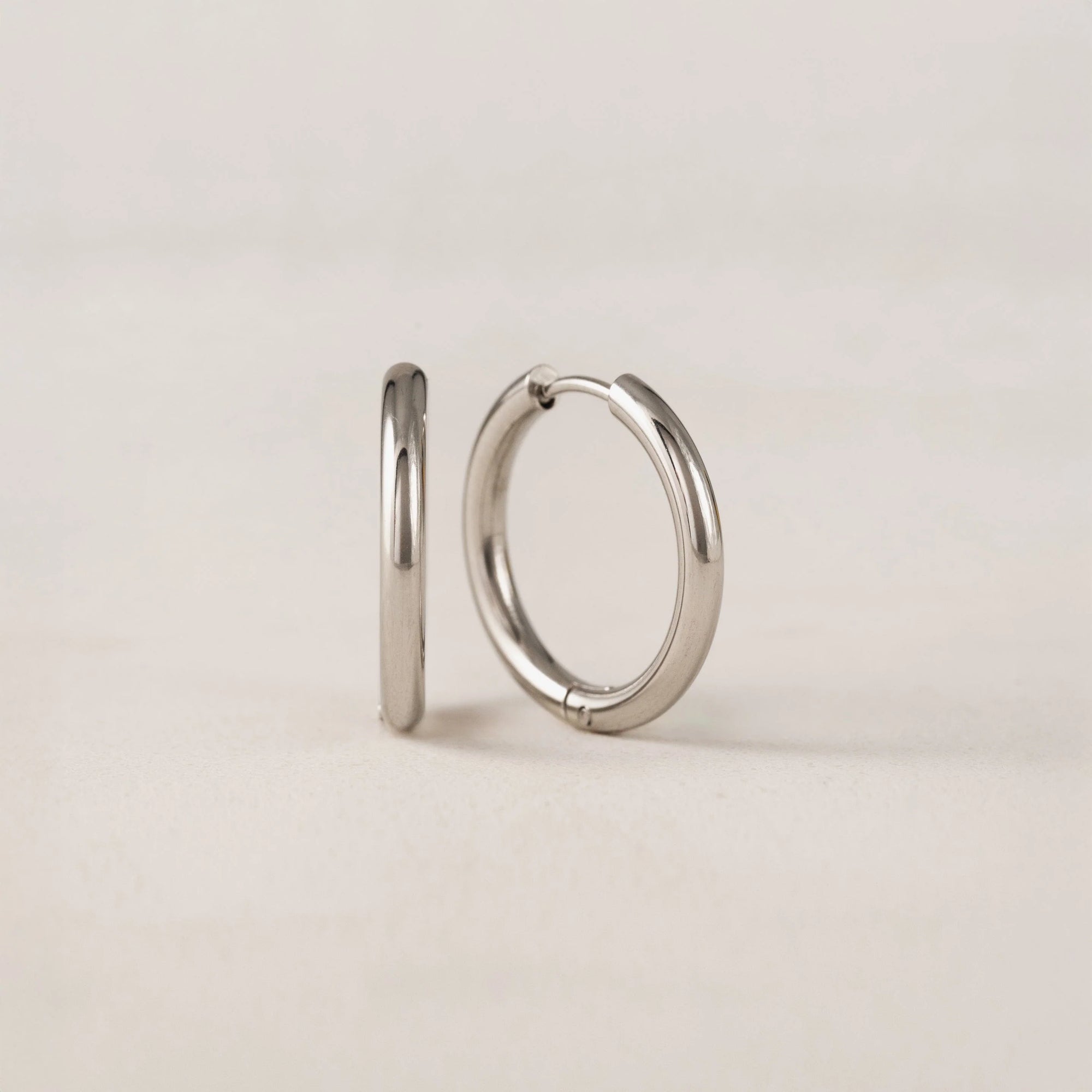 Tube Hoop Earrings - Silver