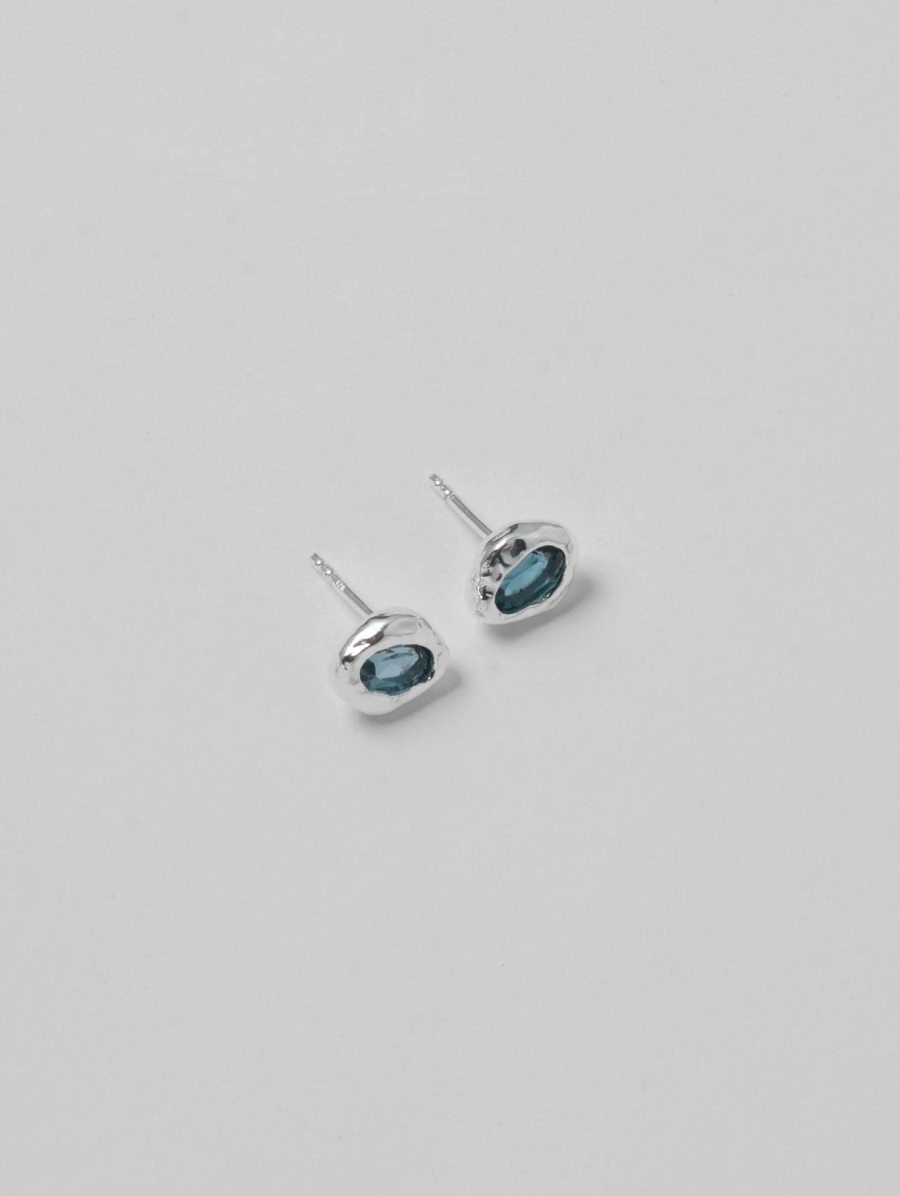 Cora Studs: Blue Topaz/Silver