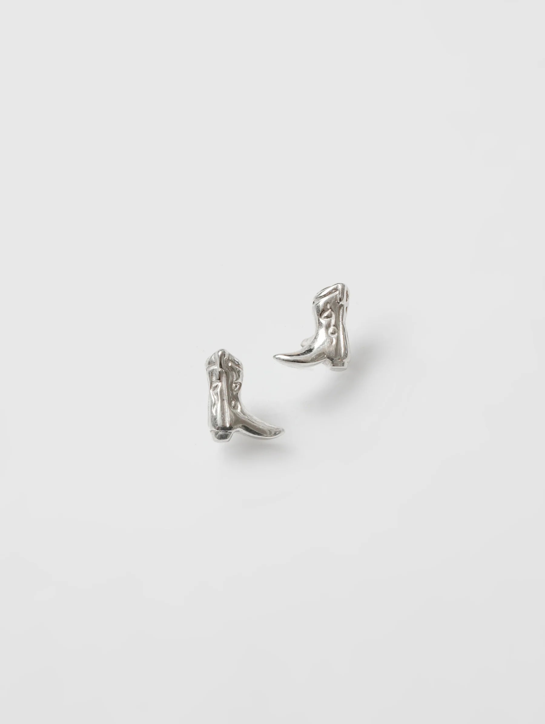 Mini Cowboy Boots Studs: Silver