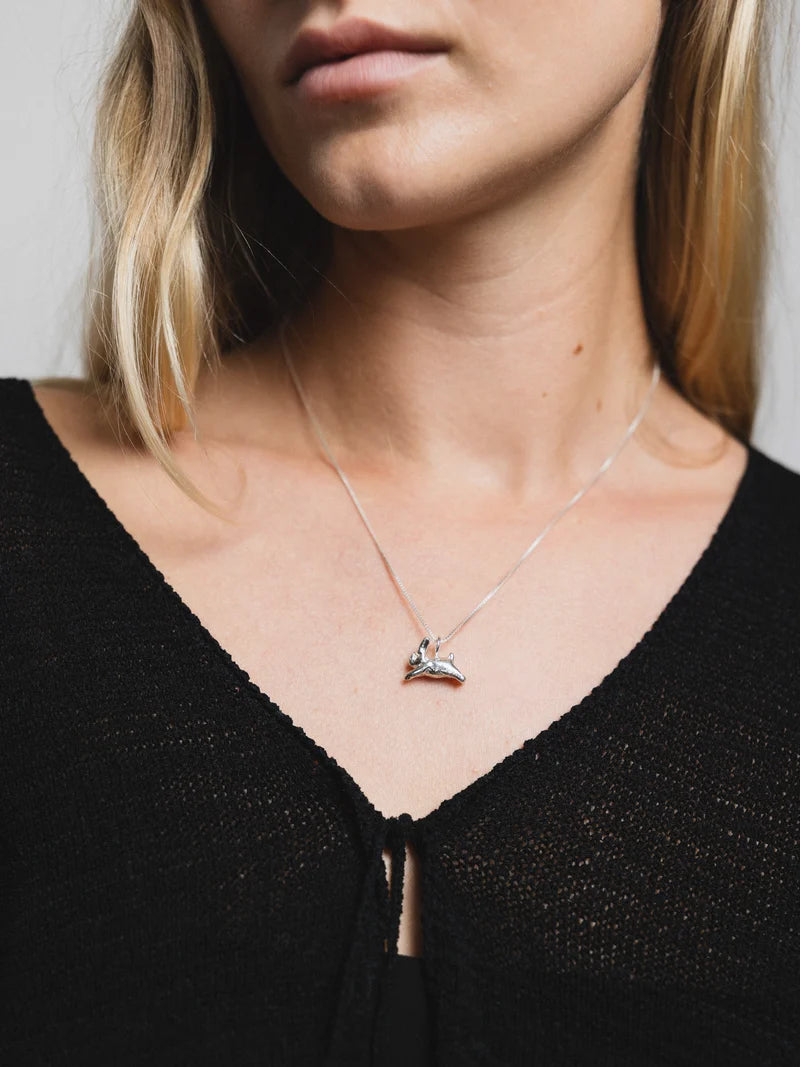 Bunny Charm Necklace: Silver
