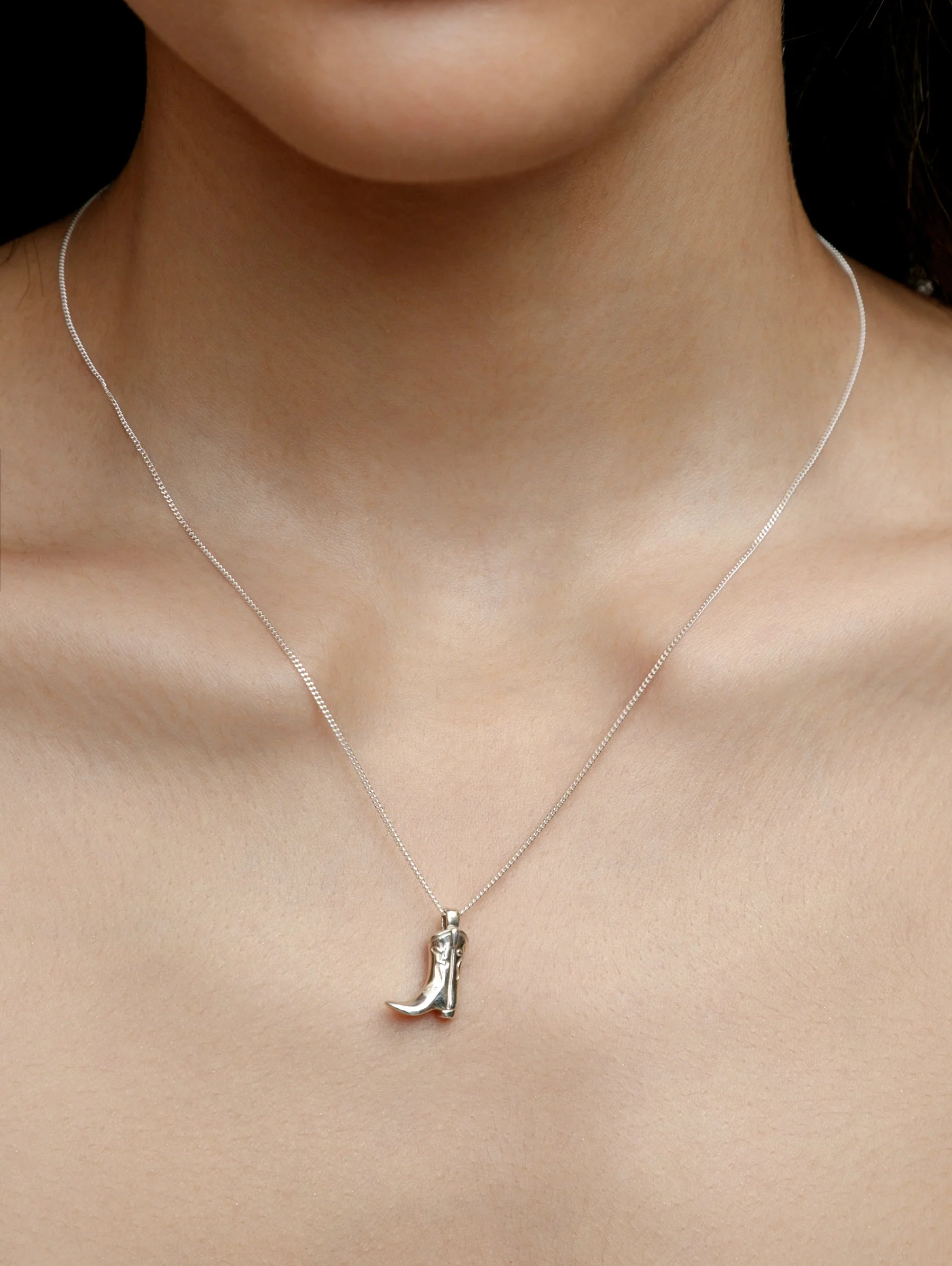 Cowboy Charm Necklace: Silver