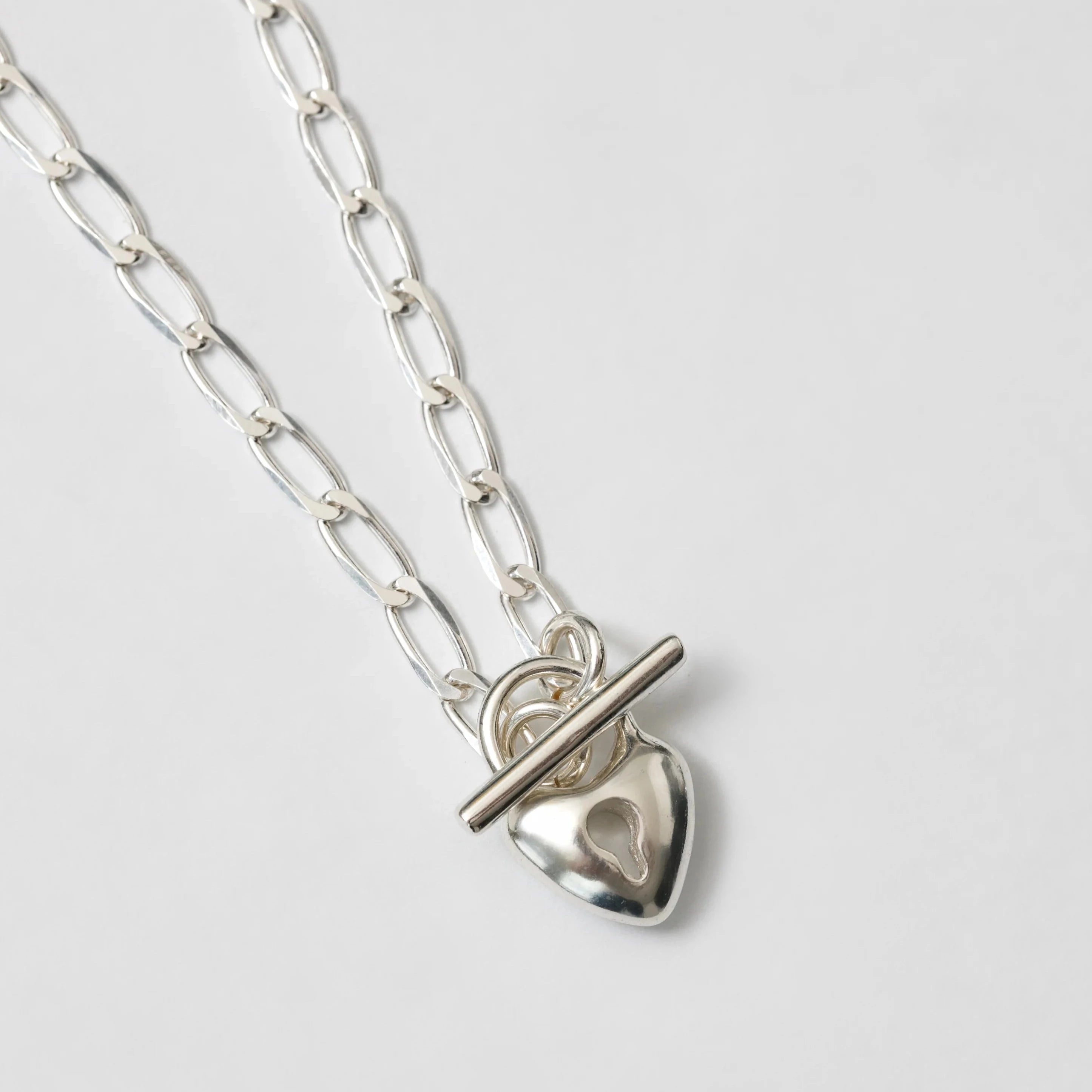 Heart Toggle Necklace: Sterling Silver