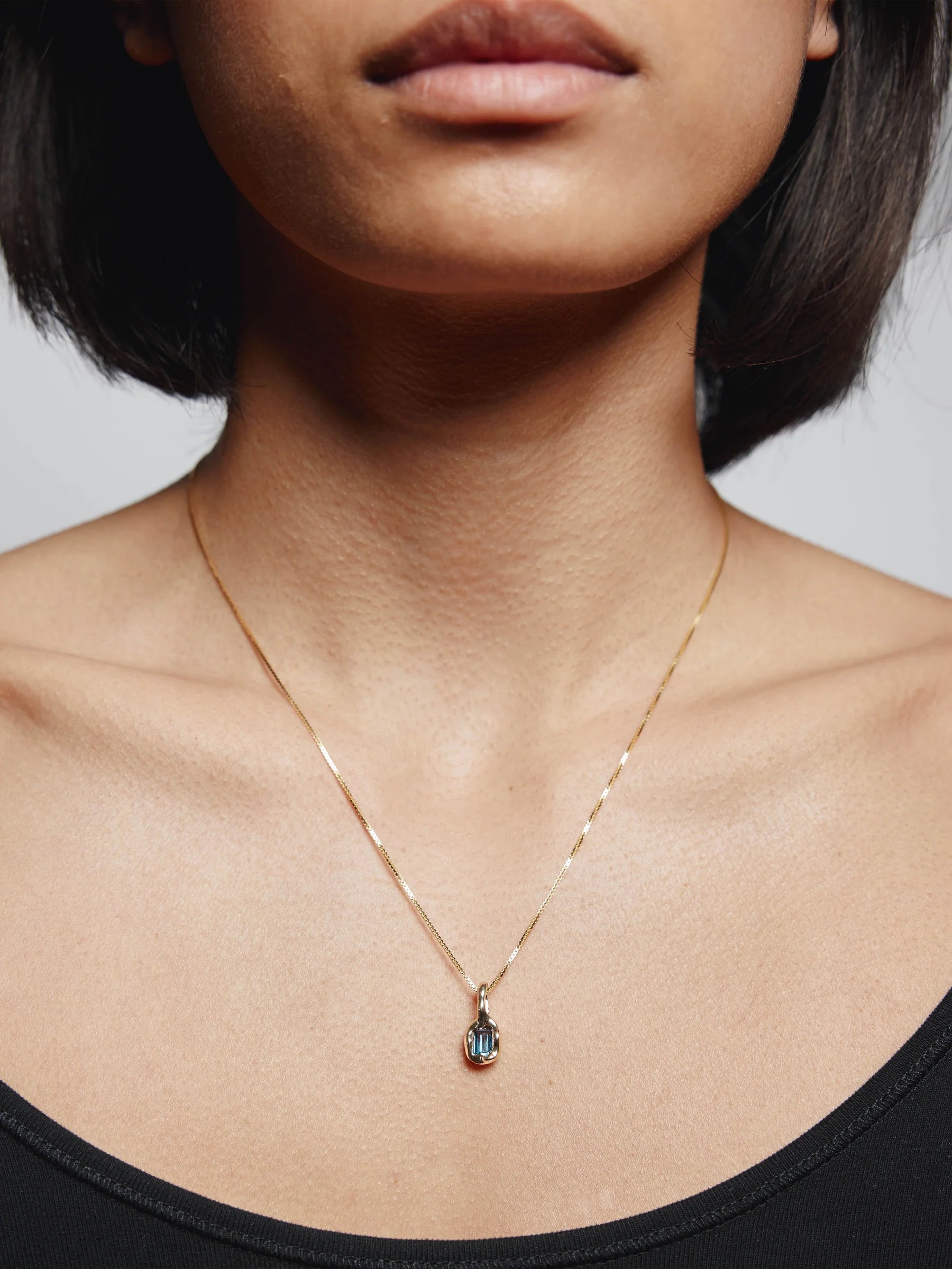 Uma Necklace | Blue Topaz and Gold