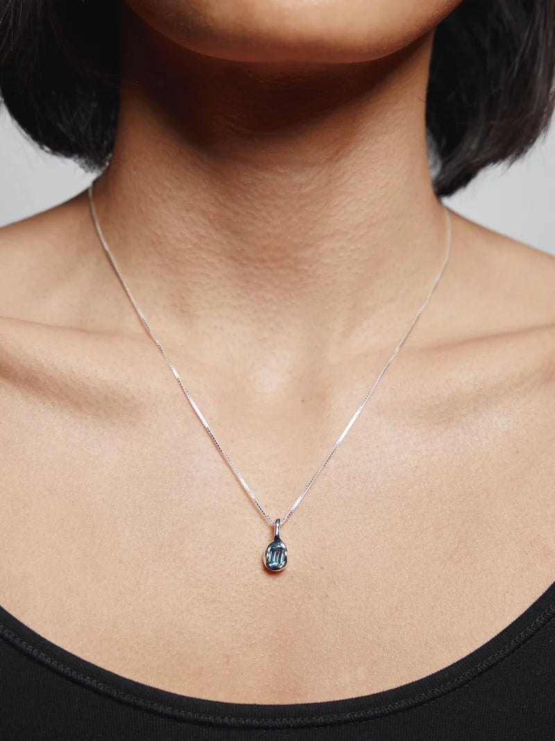 Uma Necklace | Blue Topaz and Silver