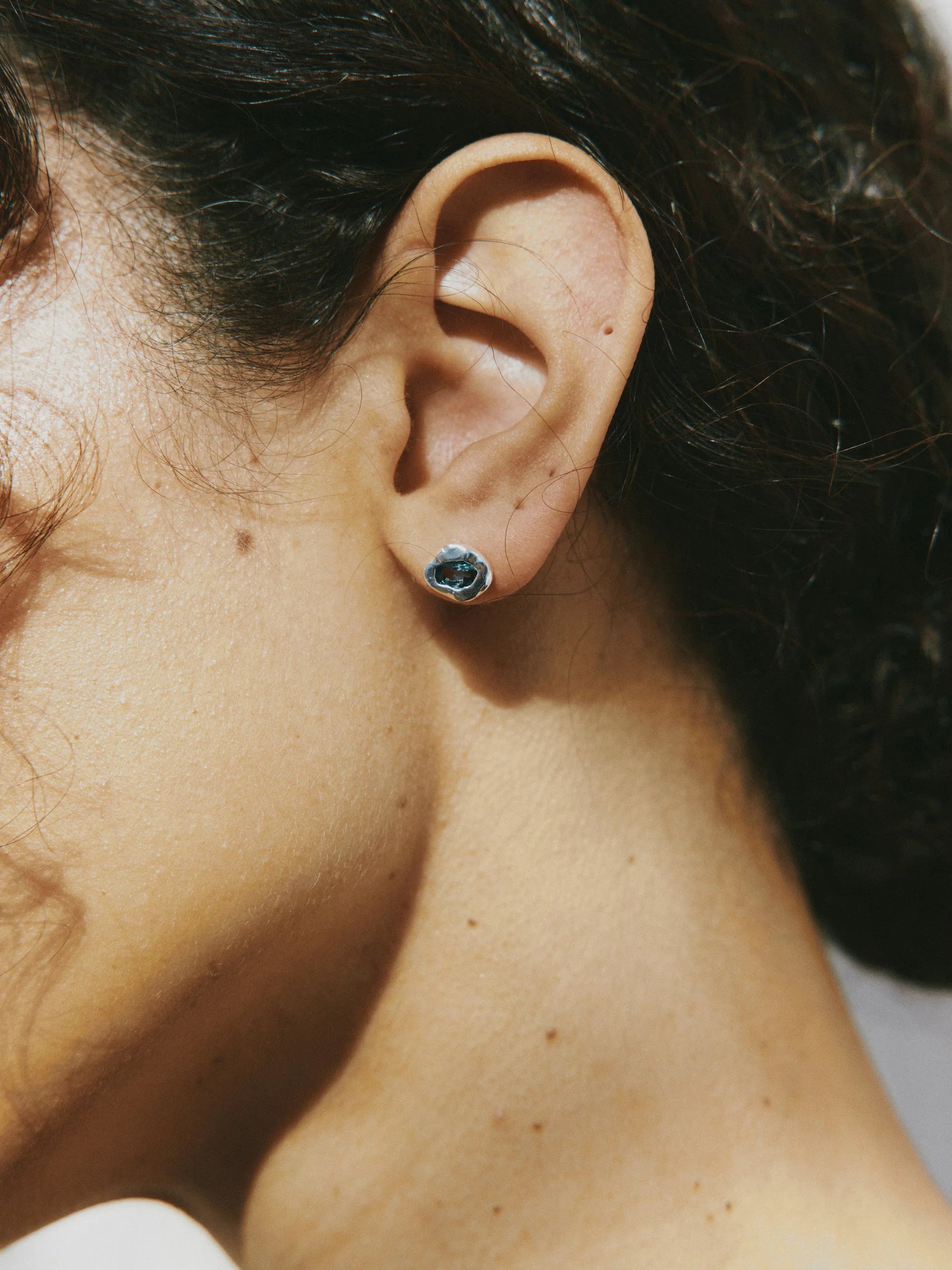 Cora Studs: Blue Topaz/Silver