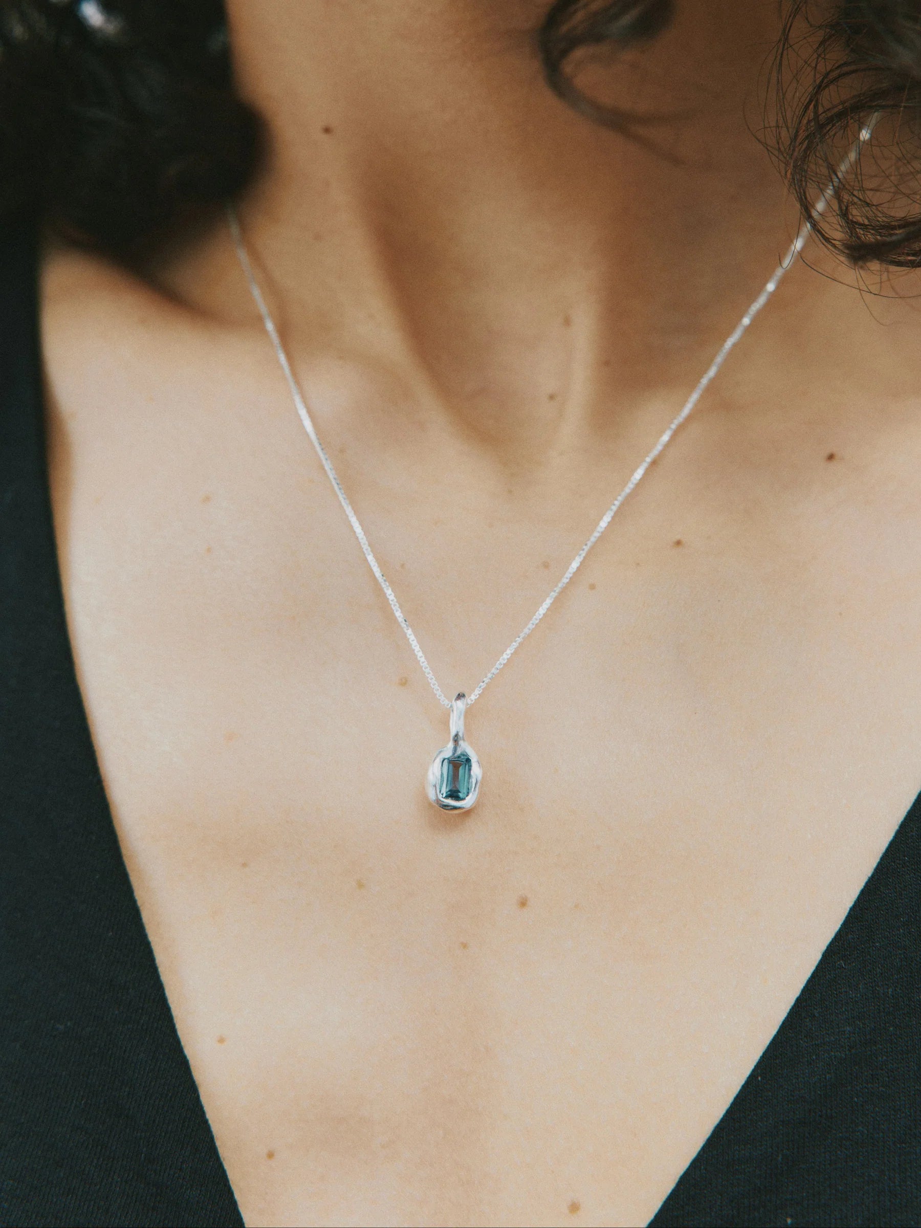 Uma Necklace | Blue Topaz and Silver