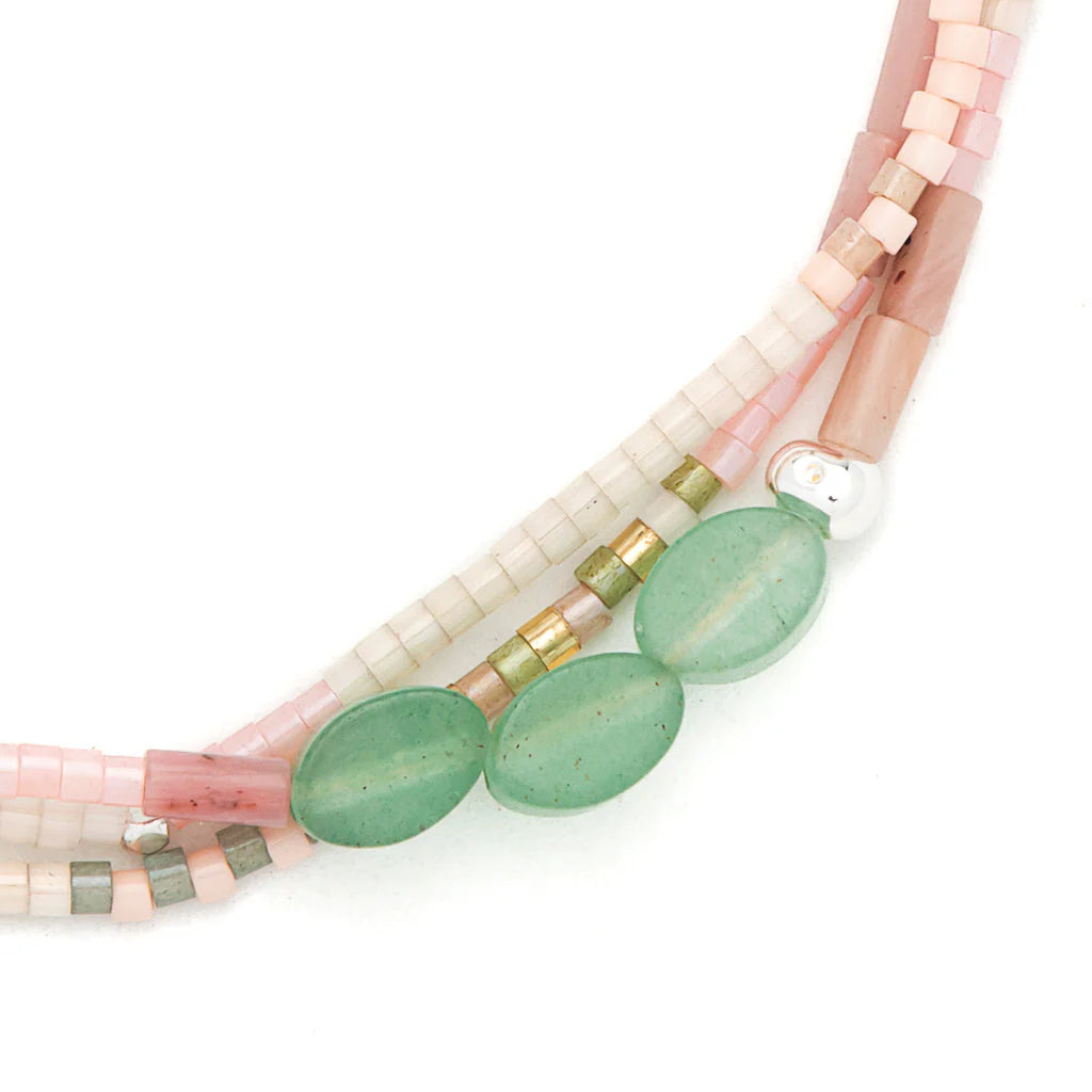 Mixed Media Bracelet | Optimism: Green Aventurine/Silver