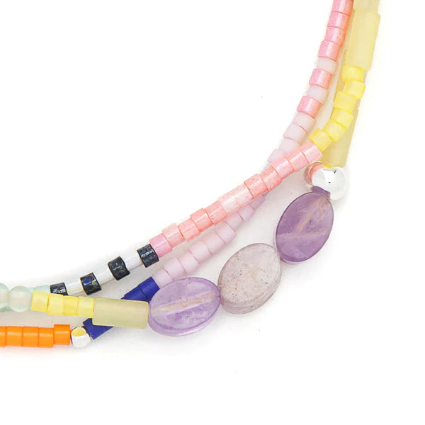 Mixed Media Bracelet | Protection: Amethyst/Silver