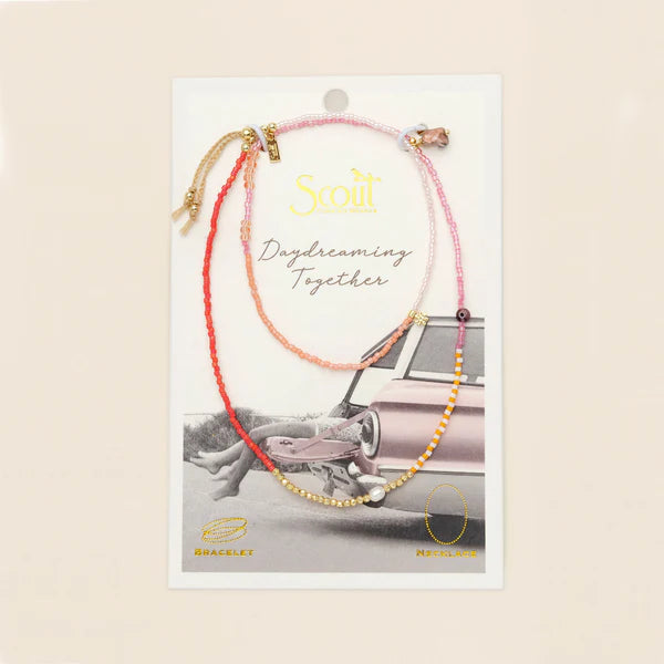 Mixed Media Wrap Bracelet/Necklace (various colours)