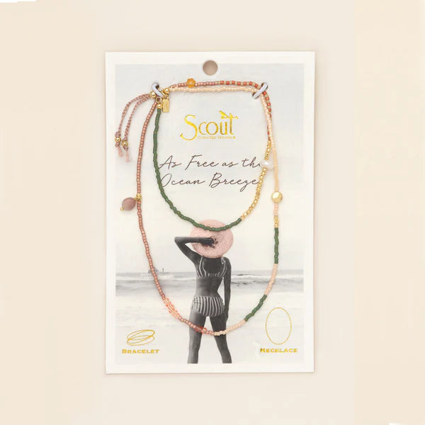 Mixed Media Wrap Bracelet/Necklace (various colours)