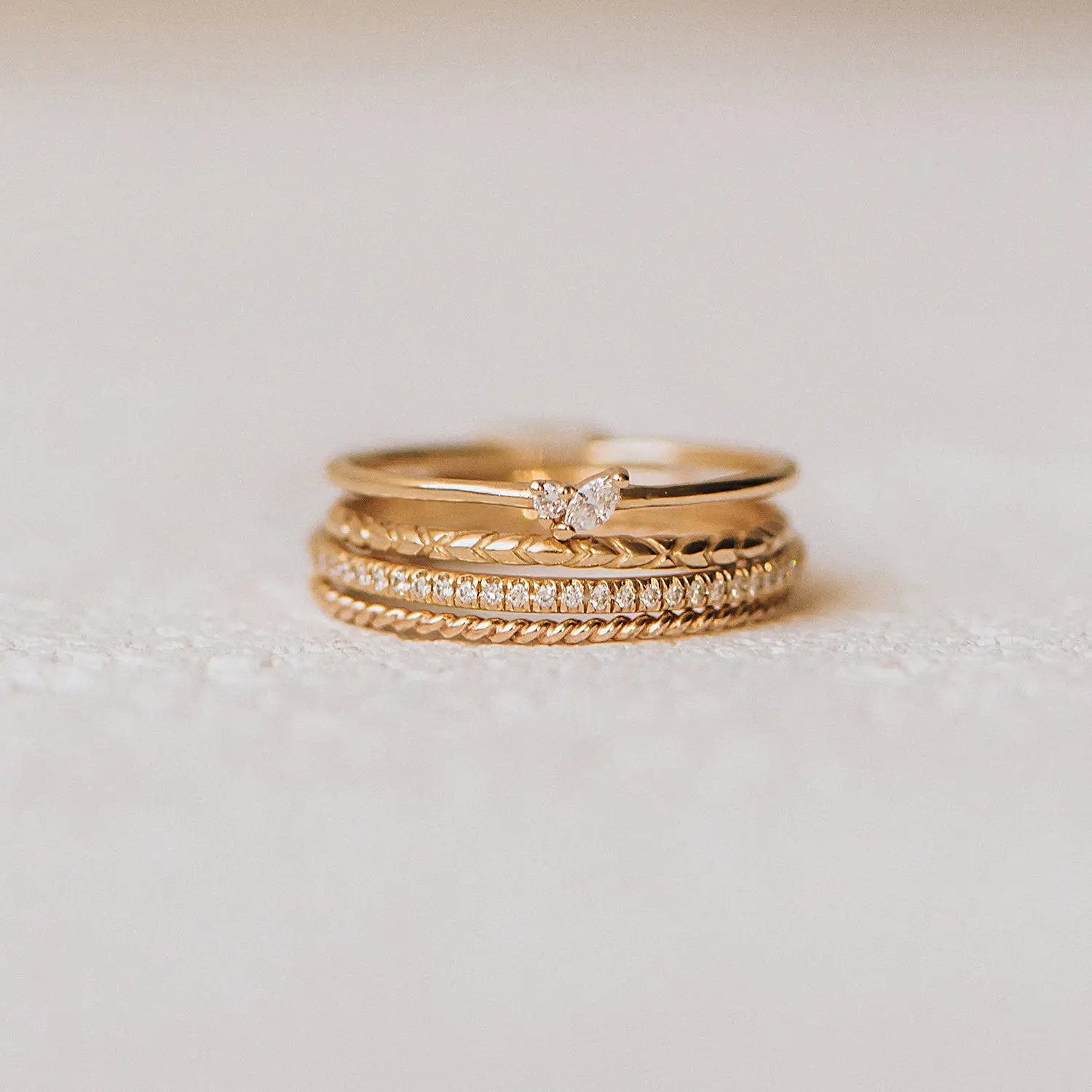 Twisted Stacking Ring | 14K Fine Gold
