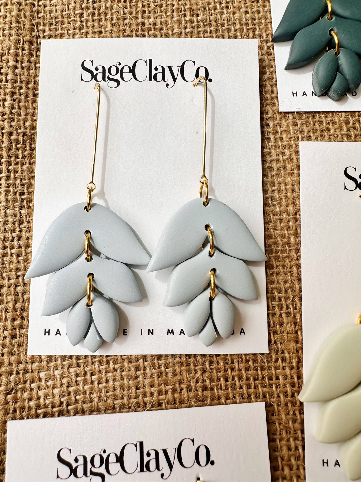 Irene Clay Earrings | Sage