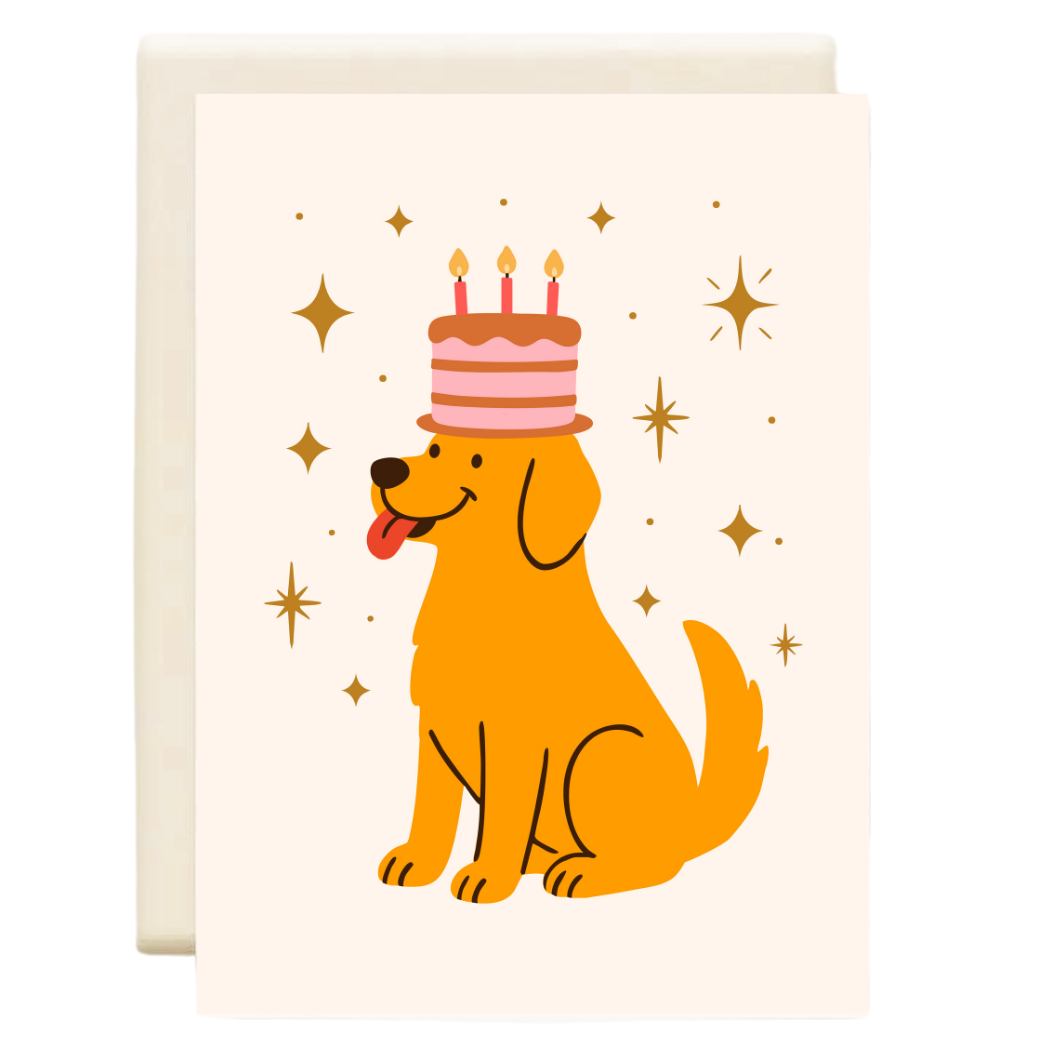 Golden Birthday Cake | Birthday Greeting Card