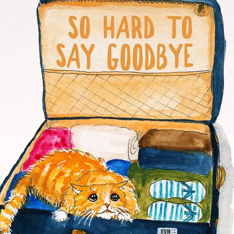 Luggage Cat - Funny Goodbye Card