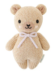 Baby Honey Bear (lavender bow) | Hand-Knit Doll